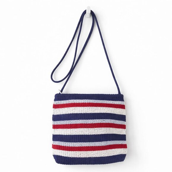 Stone Mountain Woven Crossbody Bag Americana Patriotic USA Coastal Summer Purse - Picture 3 of 16